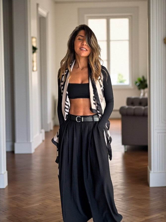 מכנס חצאית בלה | Bella skirt pants black